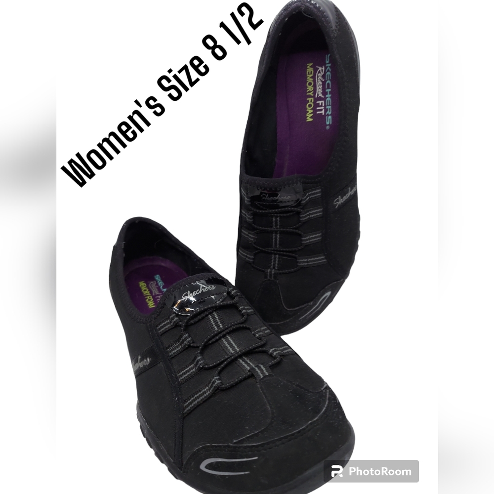 Skechers Black Relaxed Fit Breathe Easy Shoes Women's Size 8 1/2